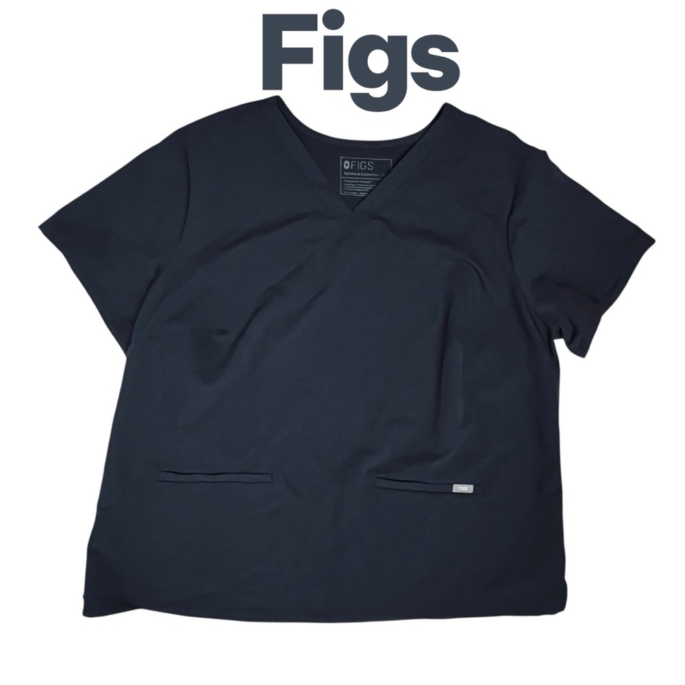 Figs Casma Scrub Top 3XL Charcoal Three Pocket Short Sleeve Technical NWOT